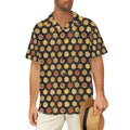 Round Pizzas On Black - Men's Short Sleeve Hawaiian Shirt