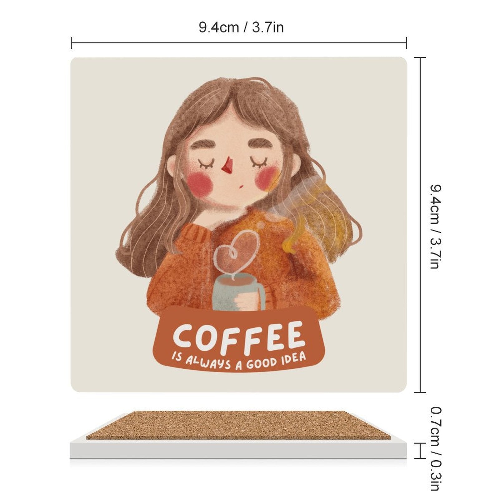 Coffee Is Always A Good Idea - Ceramic Coasters (Square) Ceramic Coasters Coffee Printed Offshore