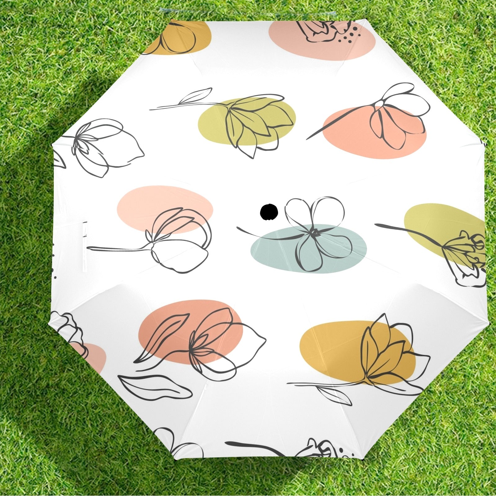 Flower Lines - Semi-Automatic Foldable Umbrella (Model U12) Semi-Automatic Foldable Umbrella (U12)