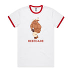Beefcake - Staple Ringer Tee White Red Ringer T-Shirt Fitness Printed In Australia