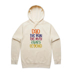 Dad, The Man, The Myth, The Legend - Mens Hoodie Ecru Mens Hoodie Dad Printed In Australia