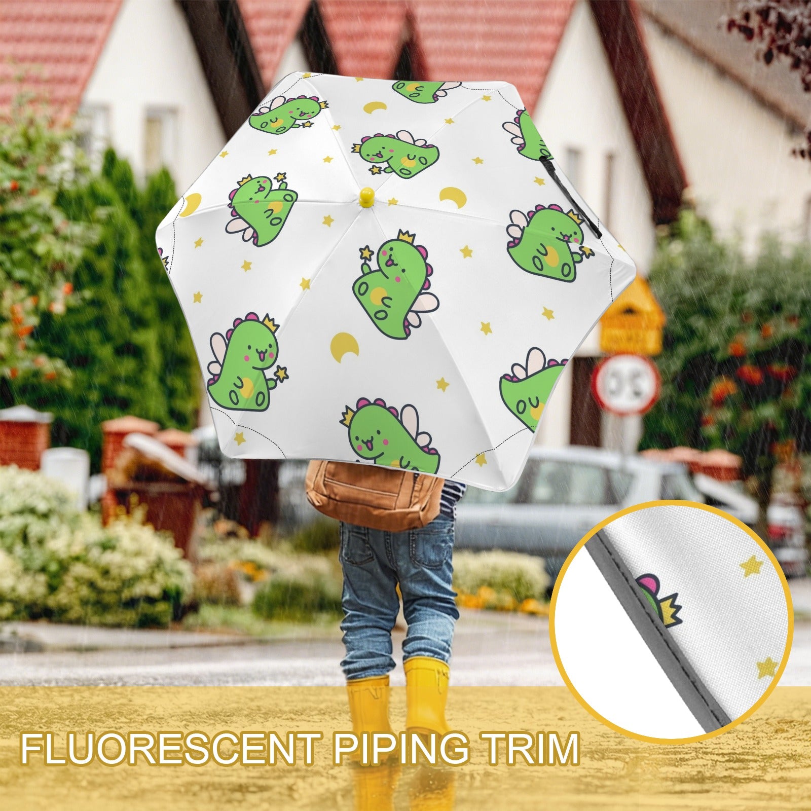 Dinosaur Fairy Kids Safe Round Corner Umbrella Kids Safe Round Corner Umbrella animal Printed Offshore