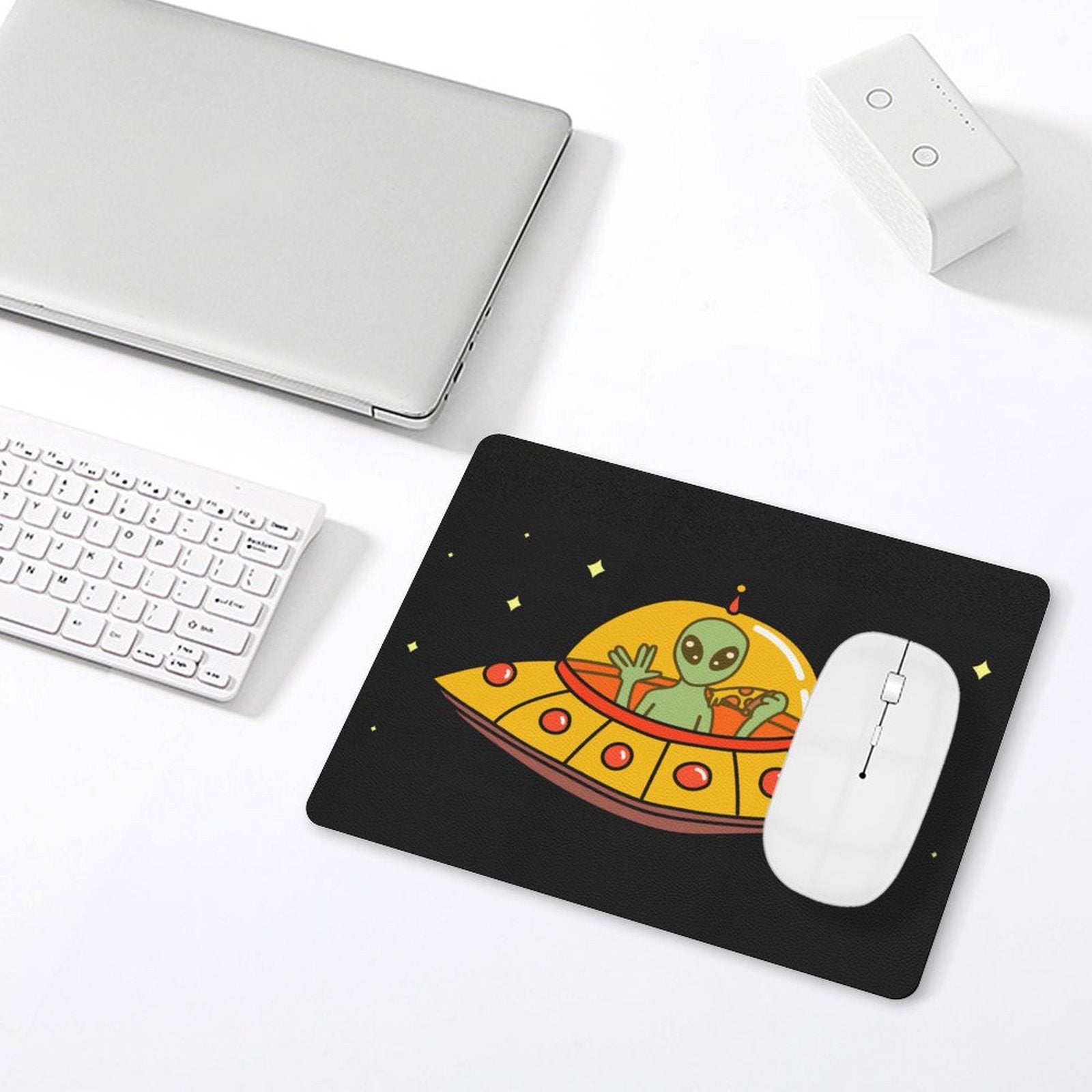 Alien Pizza - Leather Mouse Pad Leather Mouse Pad Food Printed Offshore Sci Fi