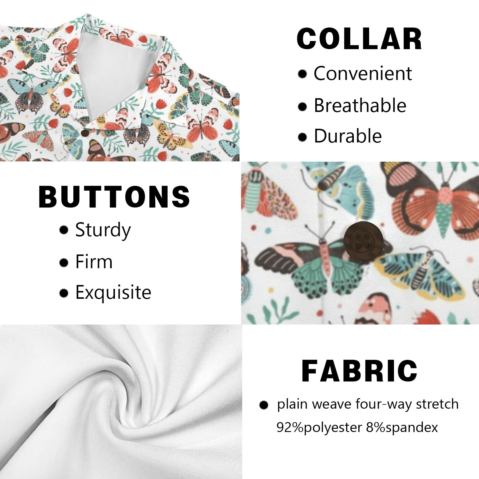 Pretty Moths And Butterflies - Men's Short Sleeve Hawaiian Shirt