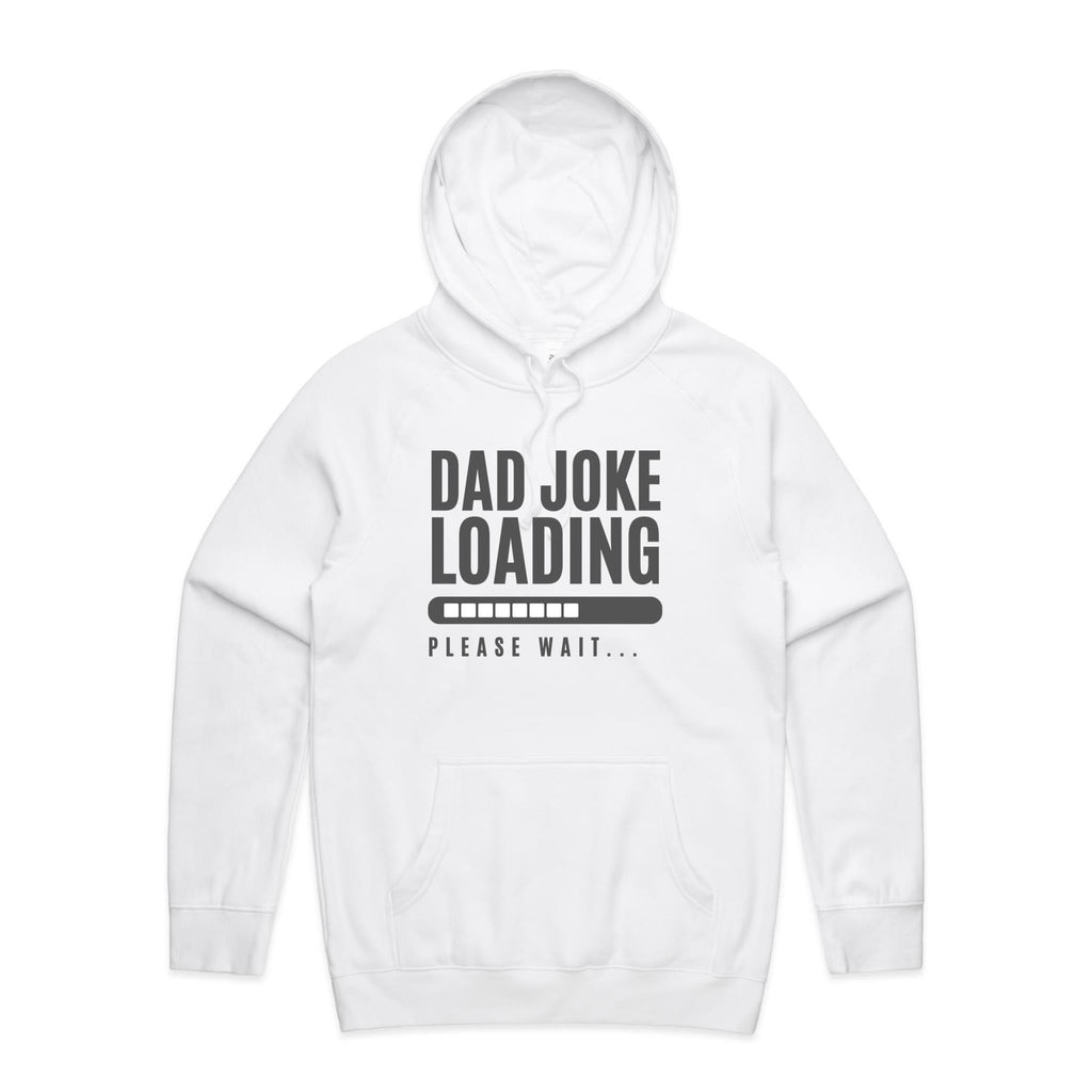 Dad Joke Loading - Mens Hoodie White Mens Hoodie Dad Printed In Australia