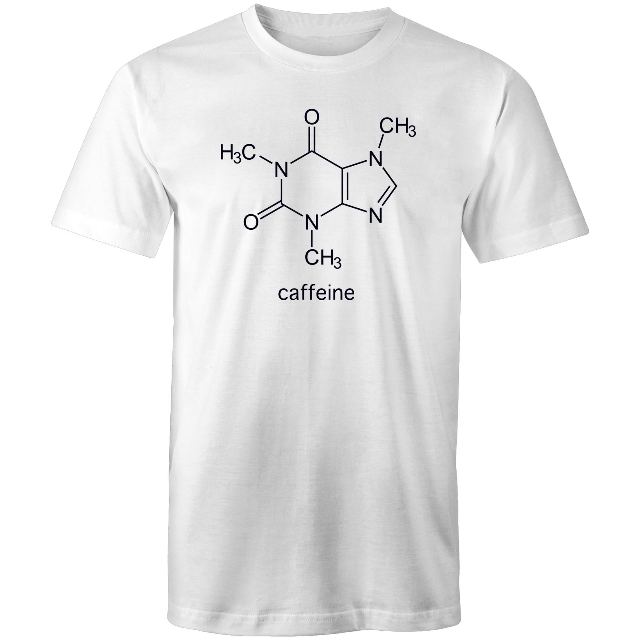 Caffeine Molecule - Mens T-Shirt White Mens T-shirt Coffee Printed In Australia Science