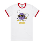 Music Moves Me - Staple Ringer Tee White Red