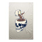 Coffee Skull - AS Colour Tea Towel Cream One Size Tea Towel Coffee Printed In Australia