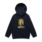 Melting Cube - Kids Hoodie Navy Kids Hoodie Printed In Australia