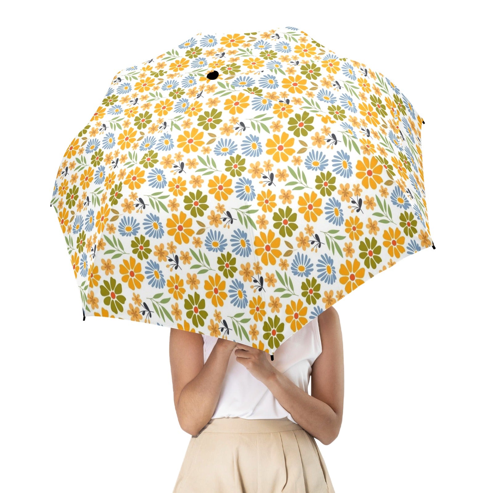 Retro Boho Flower Umbrella Umbrella Plants Printed Offshore