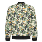 Toucan Jungle Men's Casual Zip‑Up Bomber Jacket