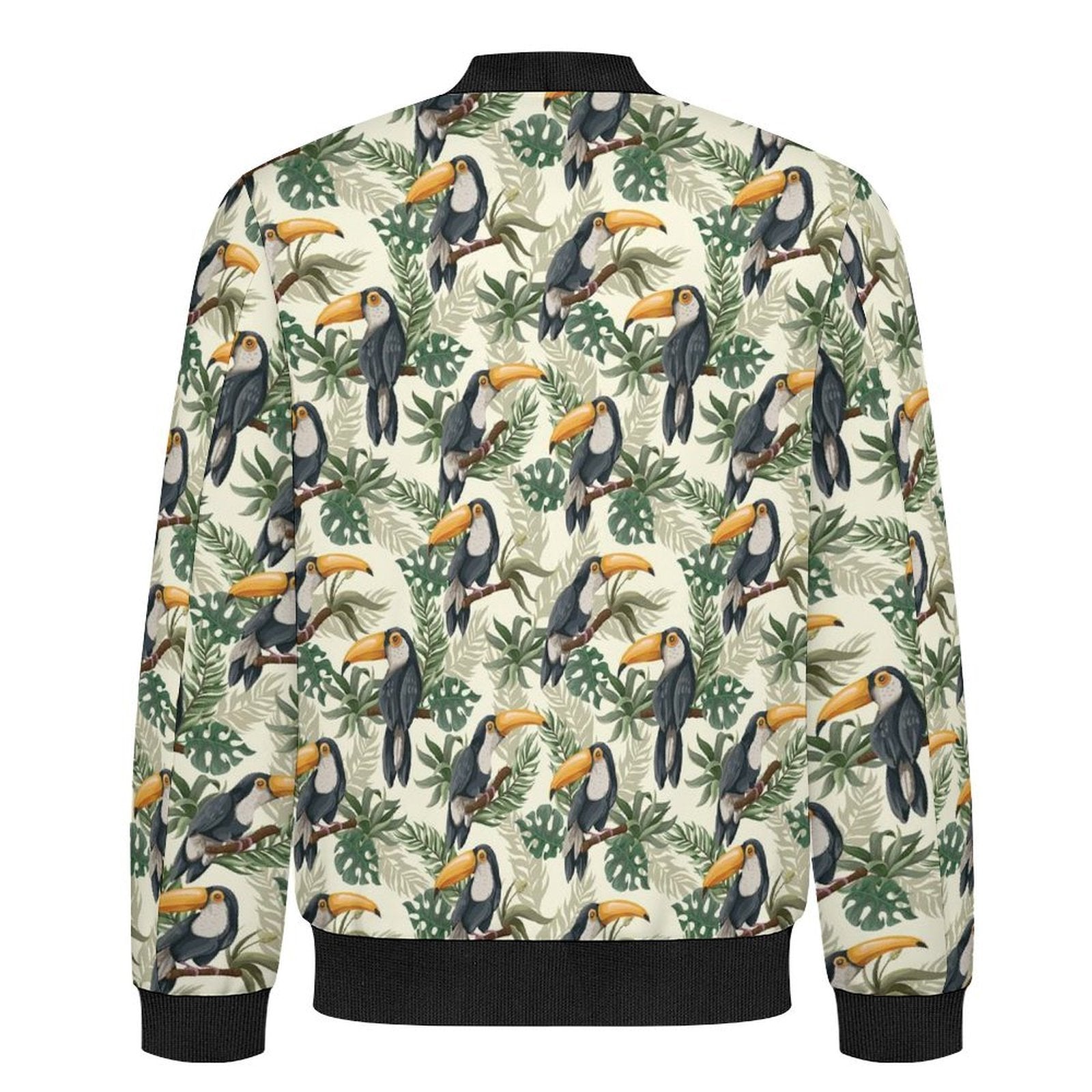 Toucan Jungle Men's Casual Zip‑Up Bomber Jacket