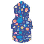 Planets On Blue Pet Hoodie (Large Size)