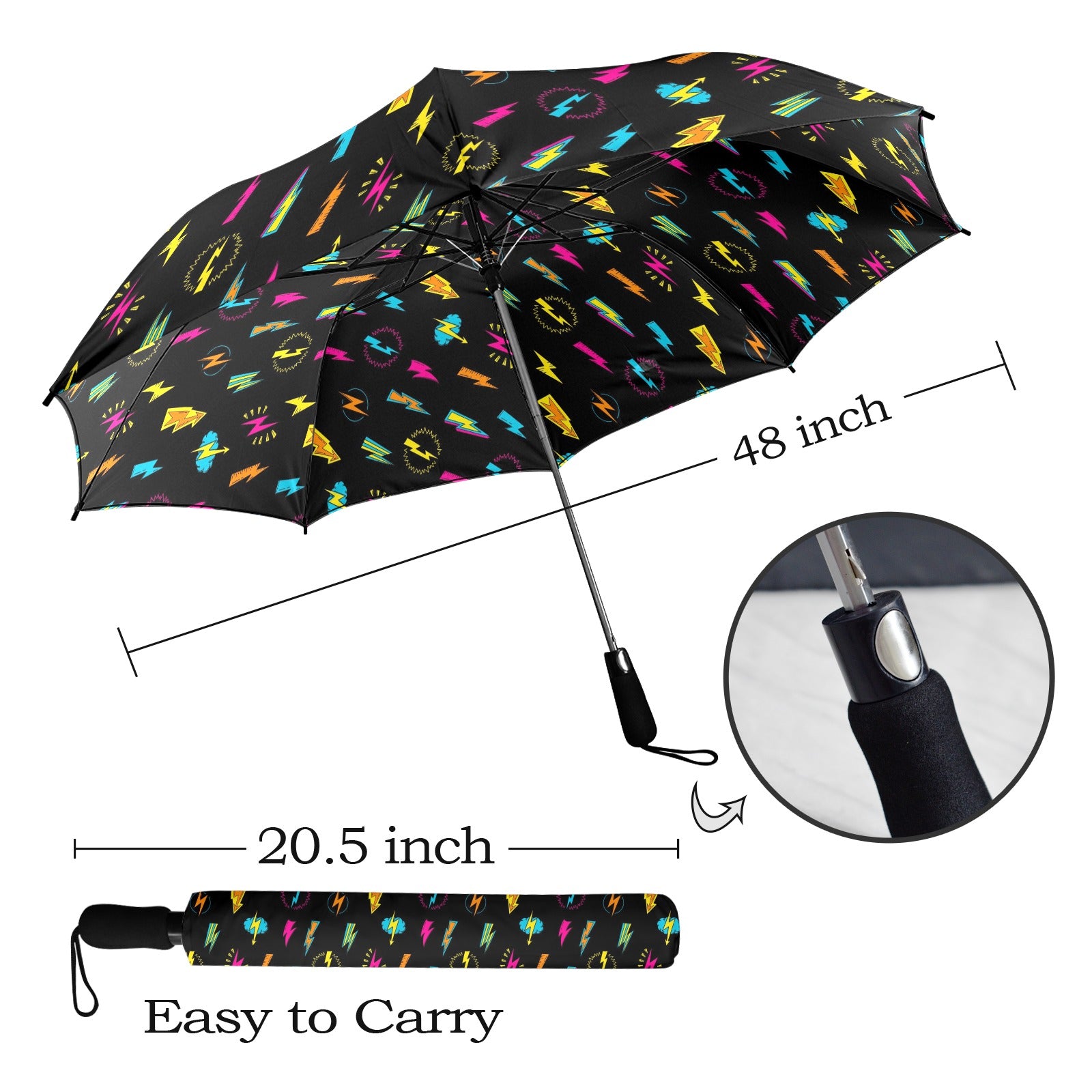 Fun Lightning - Semi-Automatic Foldable Umbrella (Model U12) Semi-Automatic Foldable Umbrella (U12)