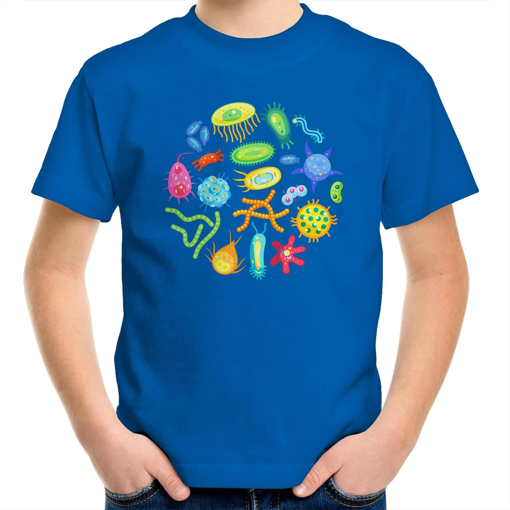 Under The Microscope, Science - Kids Youth T-Shirt Bright Royal Kids Youth T-shirt Printed In Australia Science