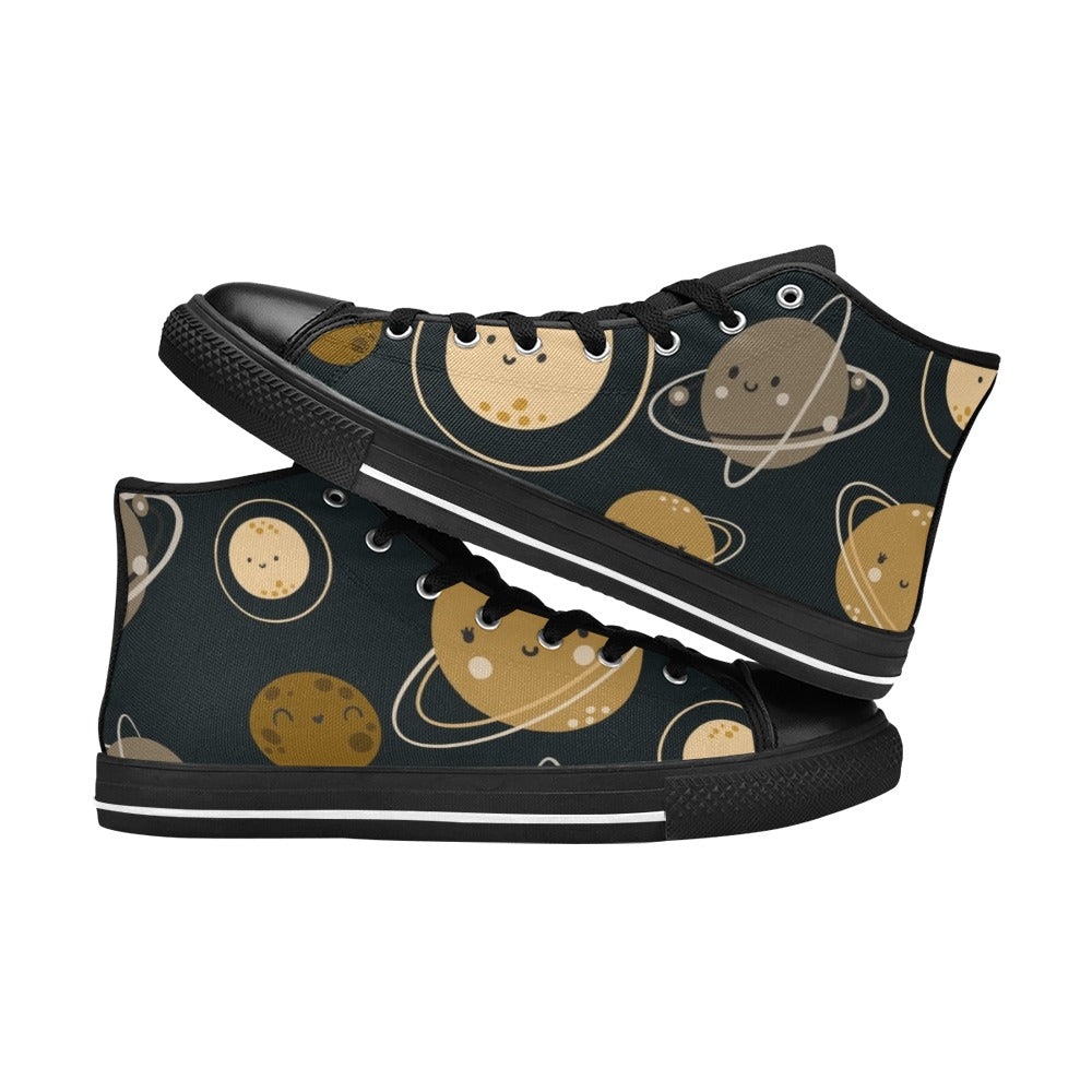 Planets - Men's High Top Canvas Shoes