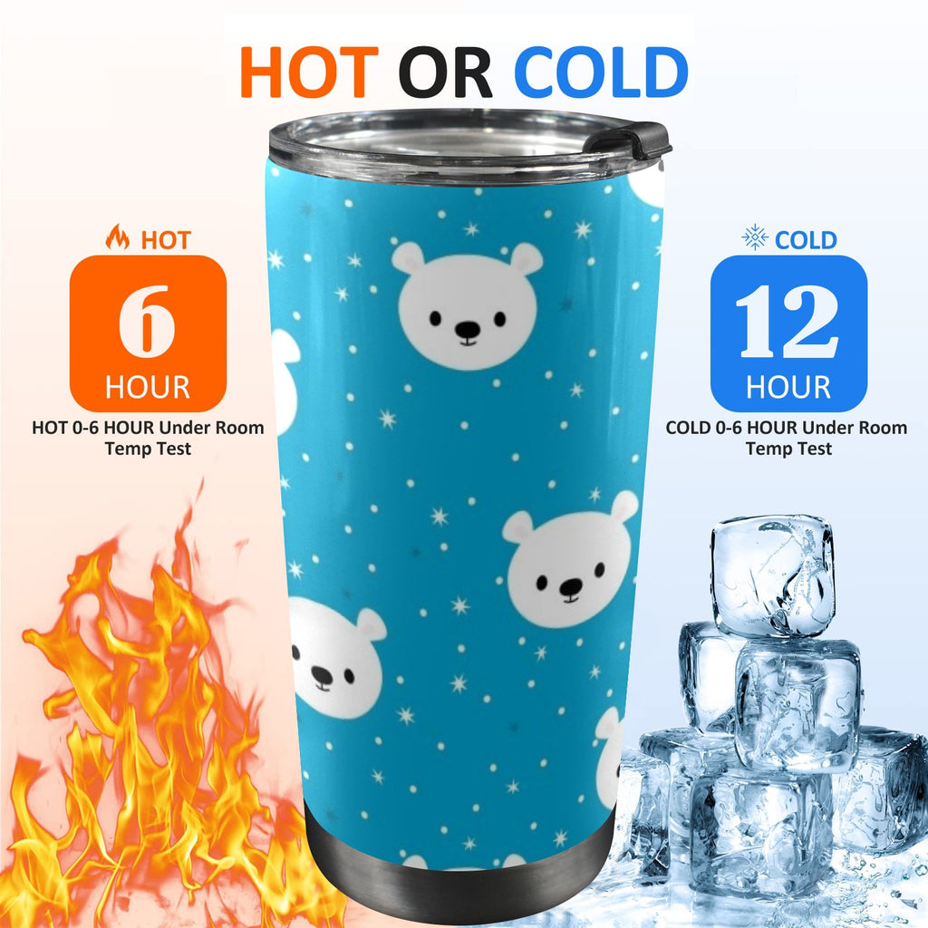 Bears On Blue - 20oz Mobile Tumbler with Lid (Black Lock)