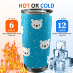 Bears On Blue - 20oz Mobile Tumbler with Lid (Black Lock)