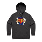 Super Mum - Womens Hoodie Coal Womens Hoodie comic Mum Printed In Australia