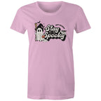 Stay Spooky, Halloween - Womens T-shirt Pink Womens T-shirt Halloween Printed In Australia