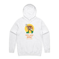 Take Your Time, Have A Coffee Men's AS Colour Hoodie White Mens Hoodie Coffee Printed In Australia Retro