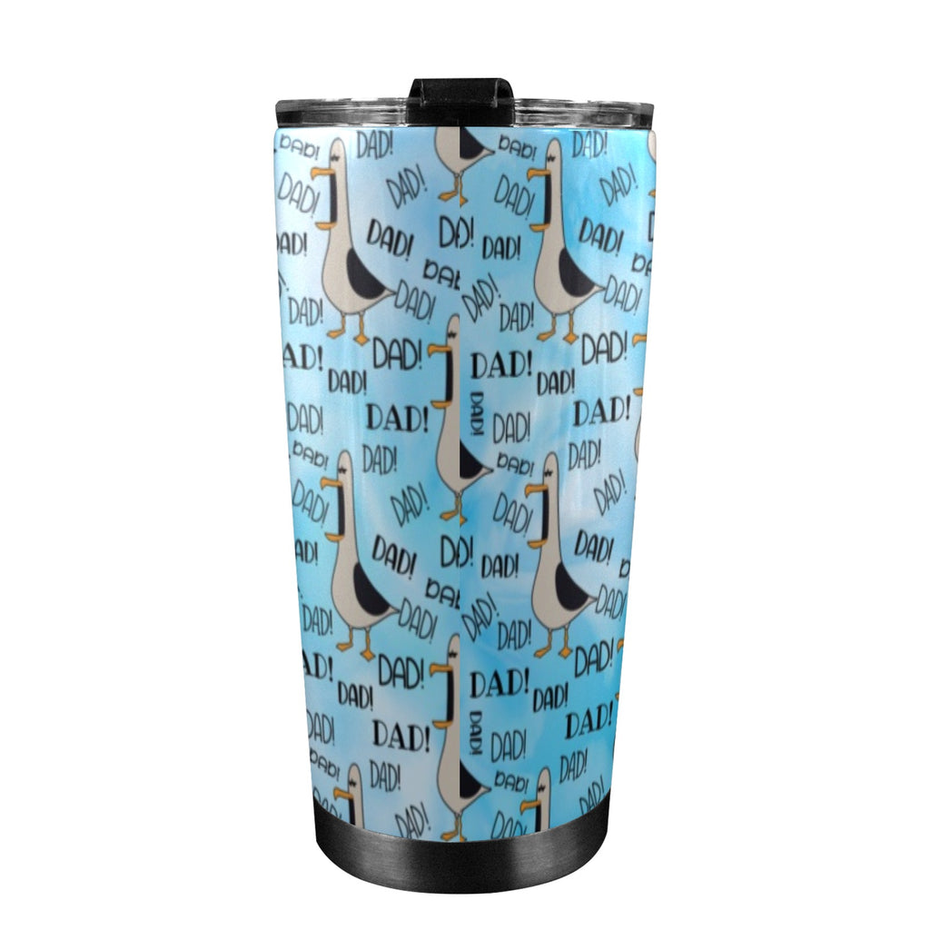 Dad Seagull - 20oz Mobile Tumbler with Lid (Black Lock) 20oz Travel Mug animal Dad Printed Offshore