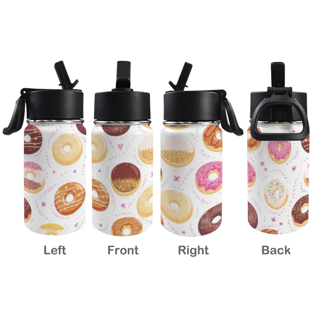 Pretty Doughnuts 12oz Kids Water Bottle with Straw Lid