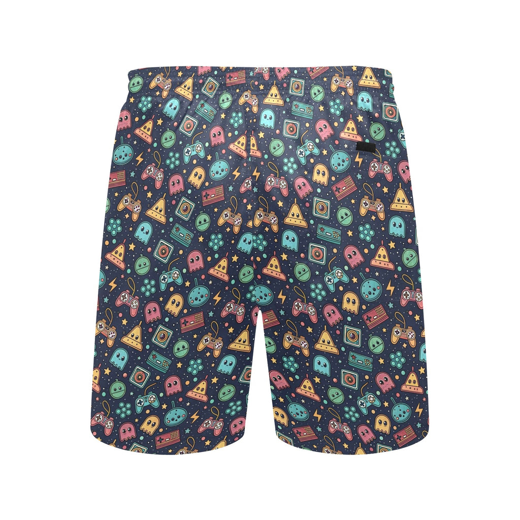 Video Game Men's Mid-Length Beach Shorts Men's Mid-Length Beach Shorts Games Printed Offshore Retro