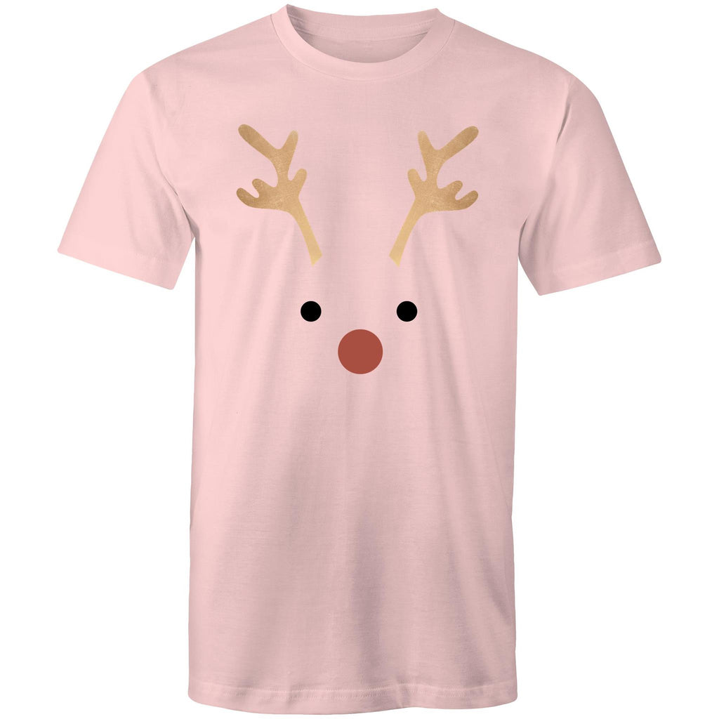 Red Nose Reindeer - Mens T-Shirt Pink Mens Christmas T-shirt Christmas Printed In Australia