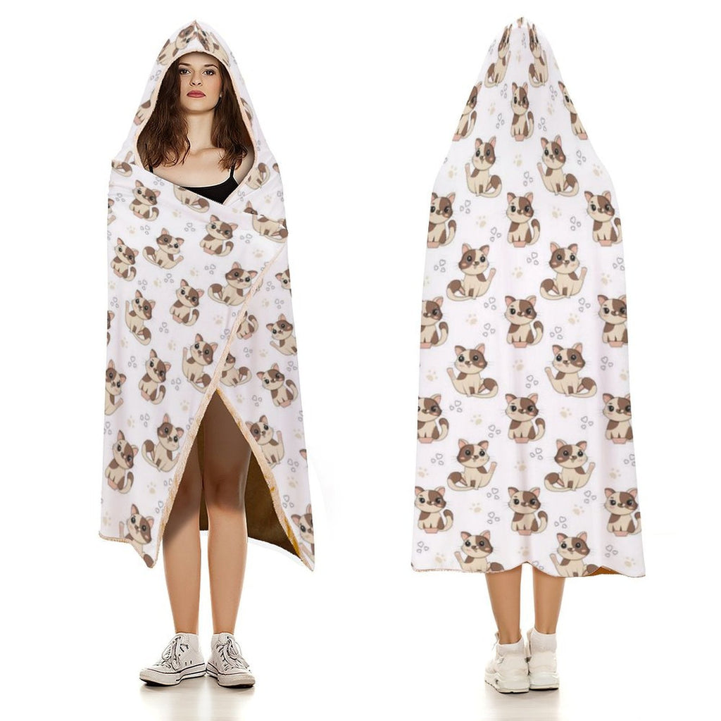 Cheeky Cats Kids Hooded Blanket 100cm x 130cm