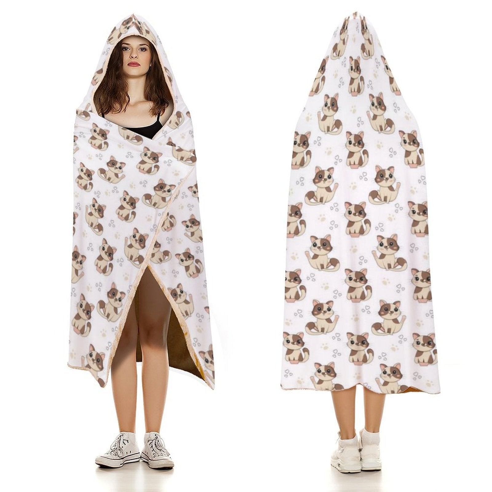 Cheeky Cats Kids Hooded Blanket 100cm x 130cm