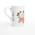 Personalised Mum With Flowers And Butterflies White 10oz Porcelain Slim Mug Default Title Personalised Porcelain Mug Globally Fulfilled Mum