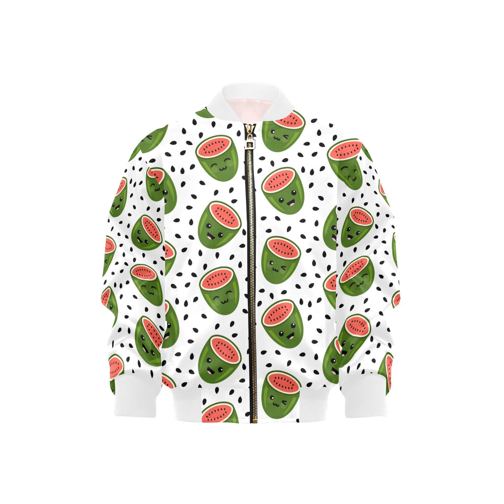 Watermelon Faces Kids Bomber Jacket XL Kids Bomber Jacket Food Printed Offshore