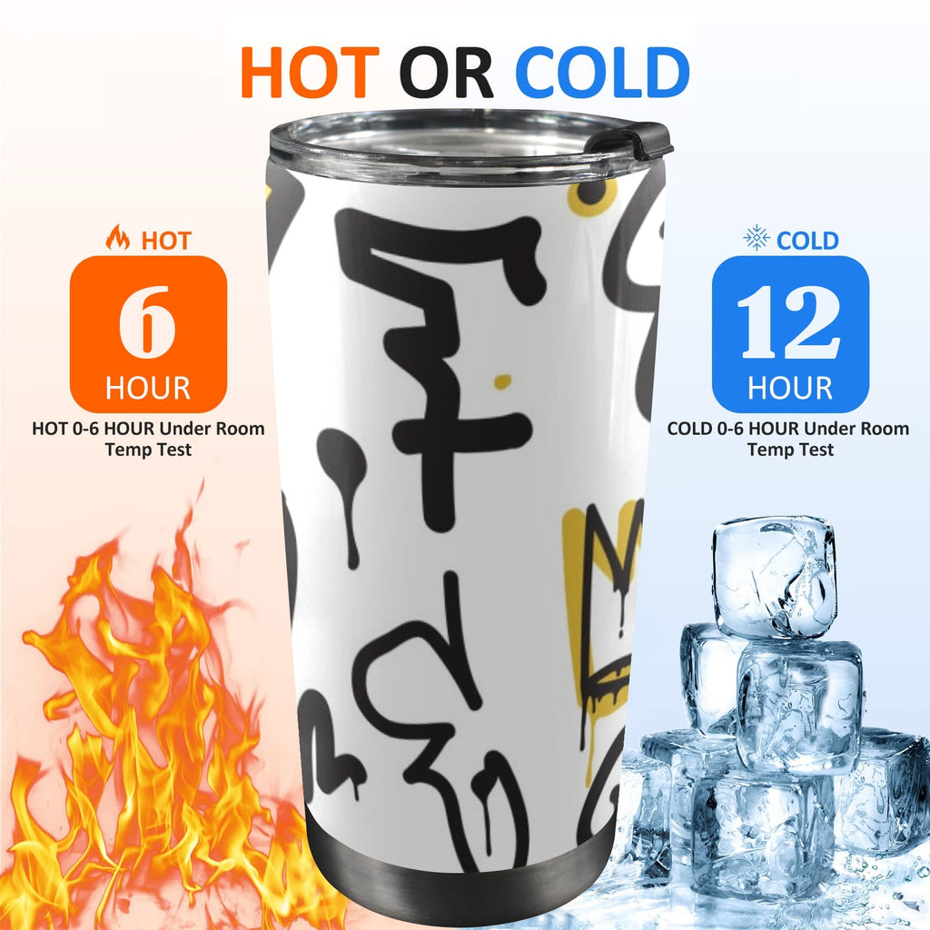 Graffiti Crown - 20oz Mobile Tumbler with Lid (Black Lock) 20oz Travel Mug Printed Offshore