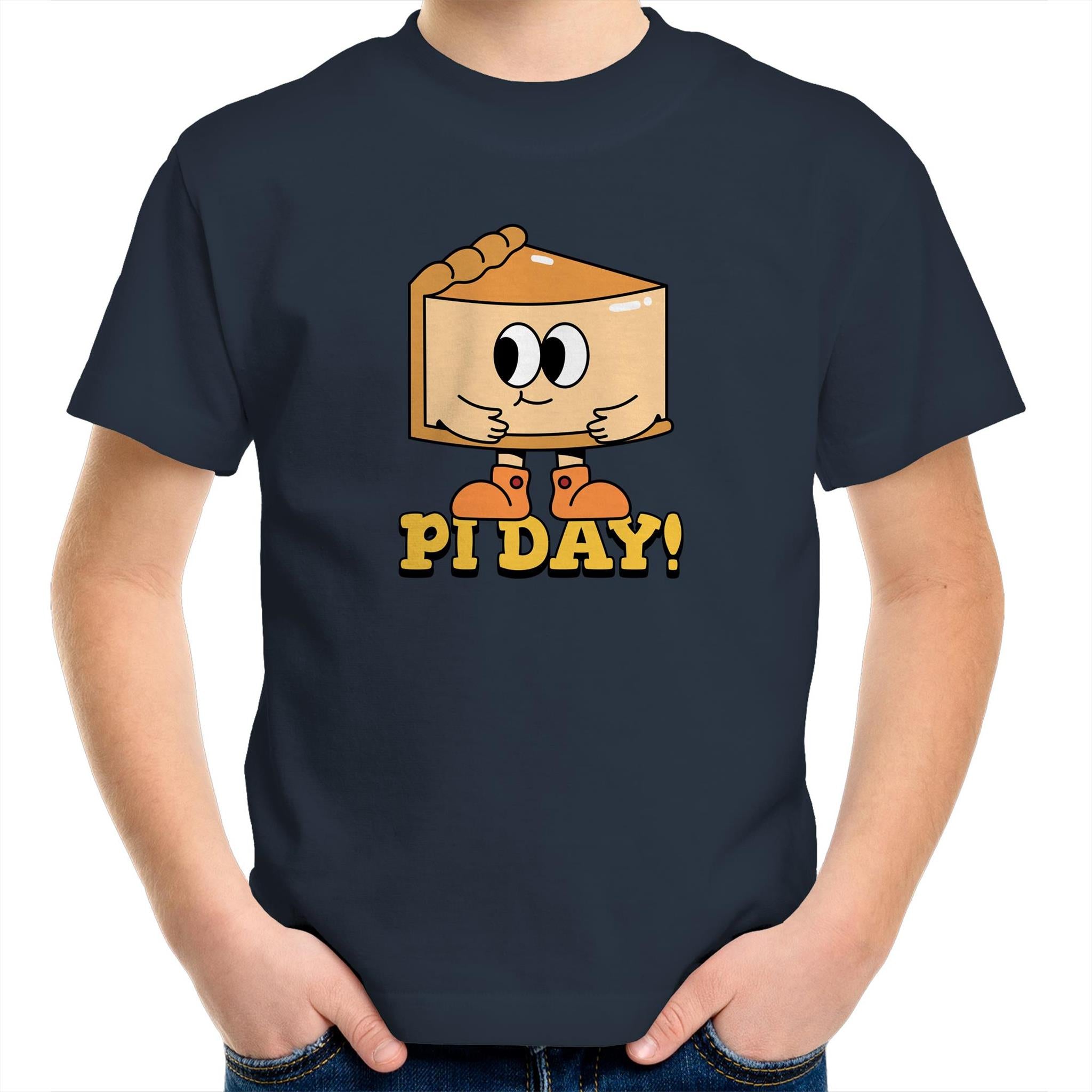 Pi Day - Kids Youth T-Shirt Navy Kids Youth T-shirt Maths Printed In Australia