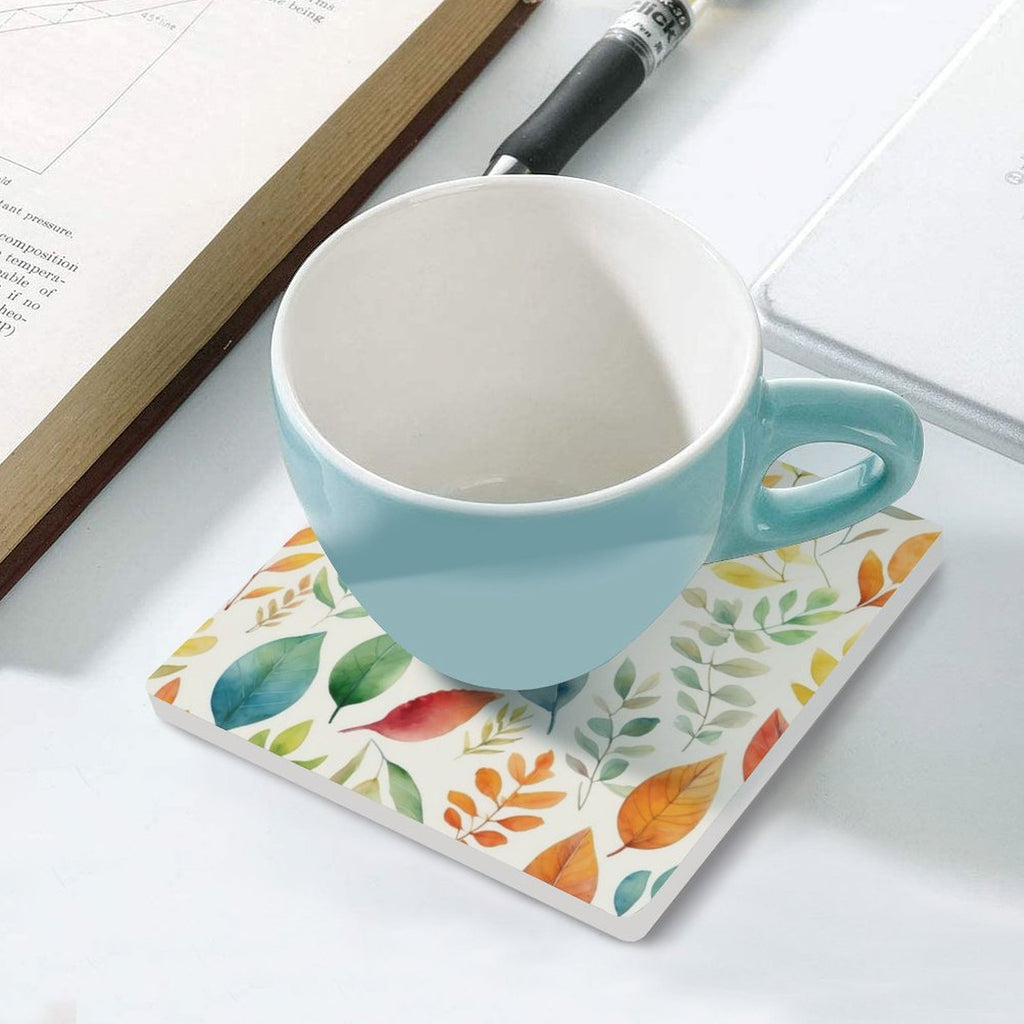 Autumn Leaves - Ceramic Coasters (Square) Ceramic Coasters Plants Printed Offshore