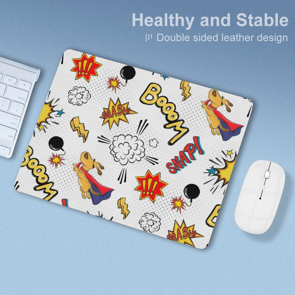 Super Dog Leather Mouse Pad Leather Mouse Pad animal comic Printed Offshore
