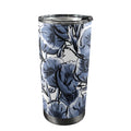 Blue And White Floral - 20oz Mobile Tumbler with Lid (Black Lock) One Size 20oz Travel Mug Plants Printed Offshore