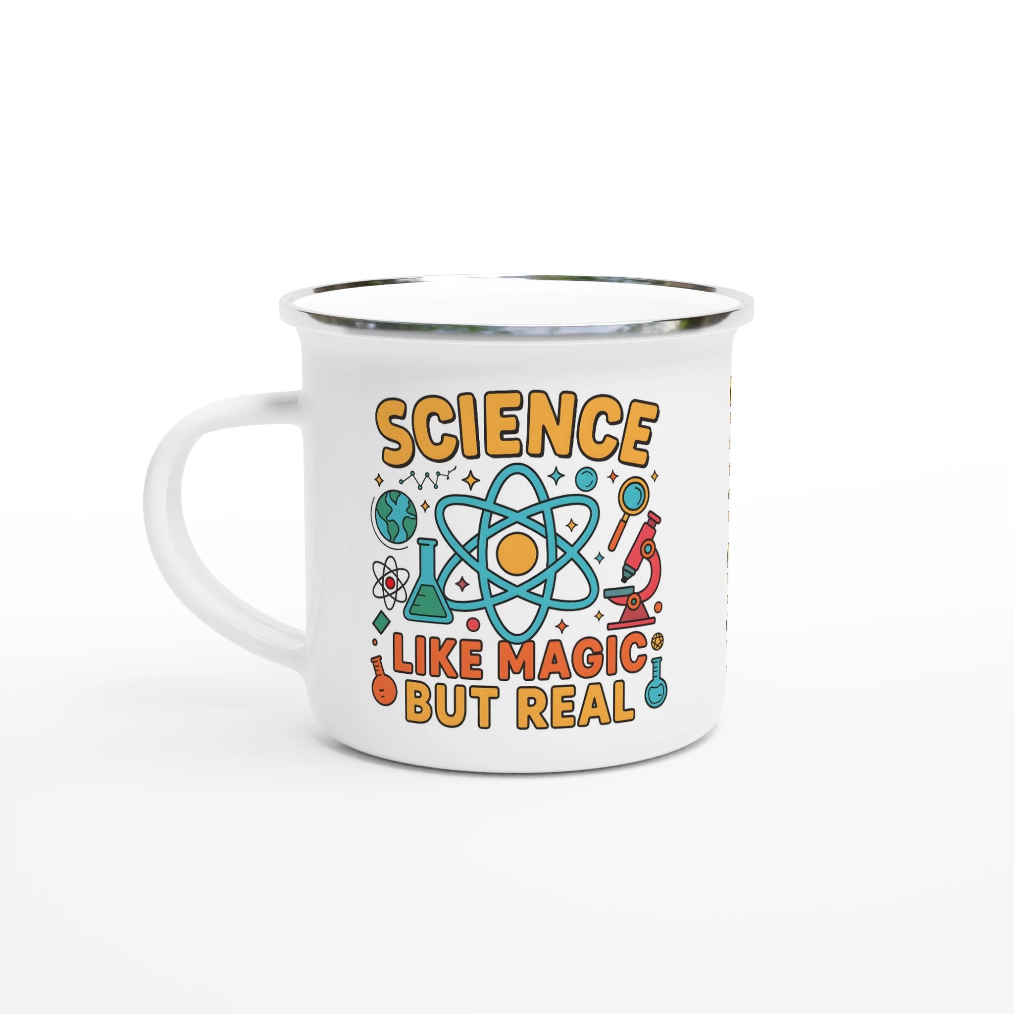Personalised - Science, Like Magic But Real - White 12oz Enamel Mug Default Title Personalised Enamel Mug Globally Fulfilled Science