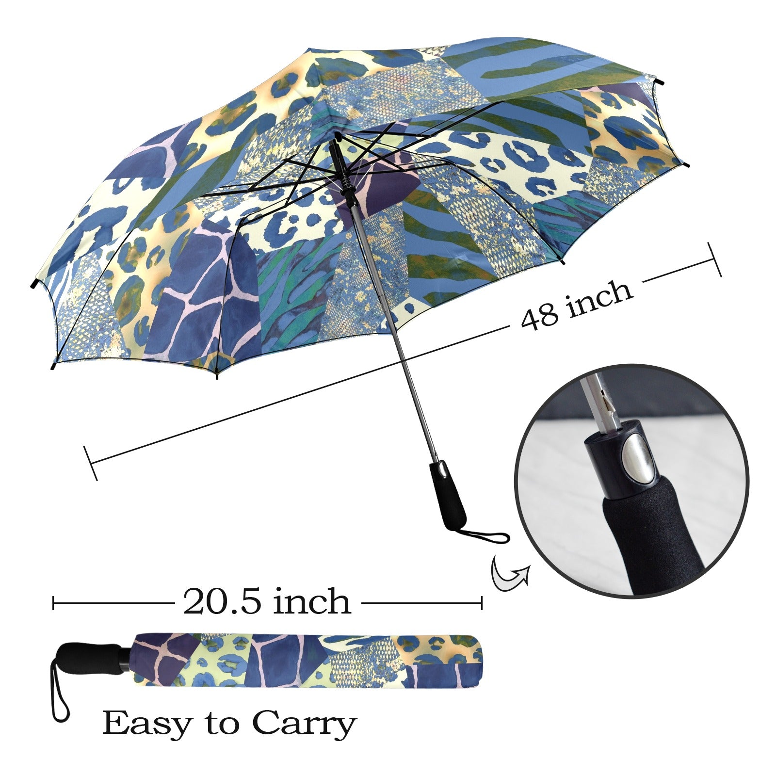 Animal Mosaic - Semi-Automatic Foldable Umbrella (Model U12) Semi-Automatic Foldable Umbrella (U12)