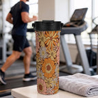 Retro Orange Flowers 20oz Tea Tumbler with Carry Handle