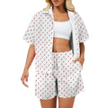 Red Lightning Women's Windbreaker Short Set 2XL Women's Windbreaker Short Set comic Printed Offshore