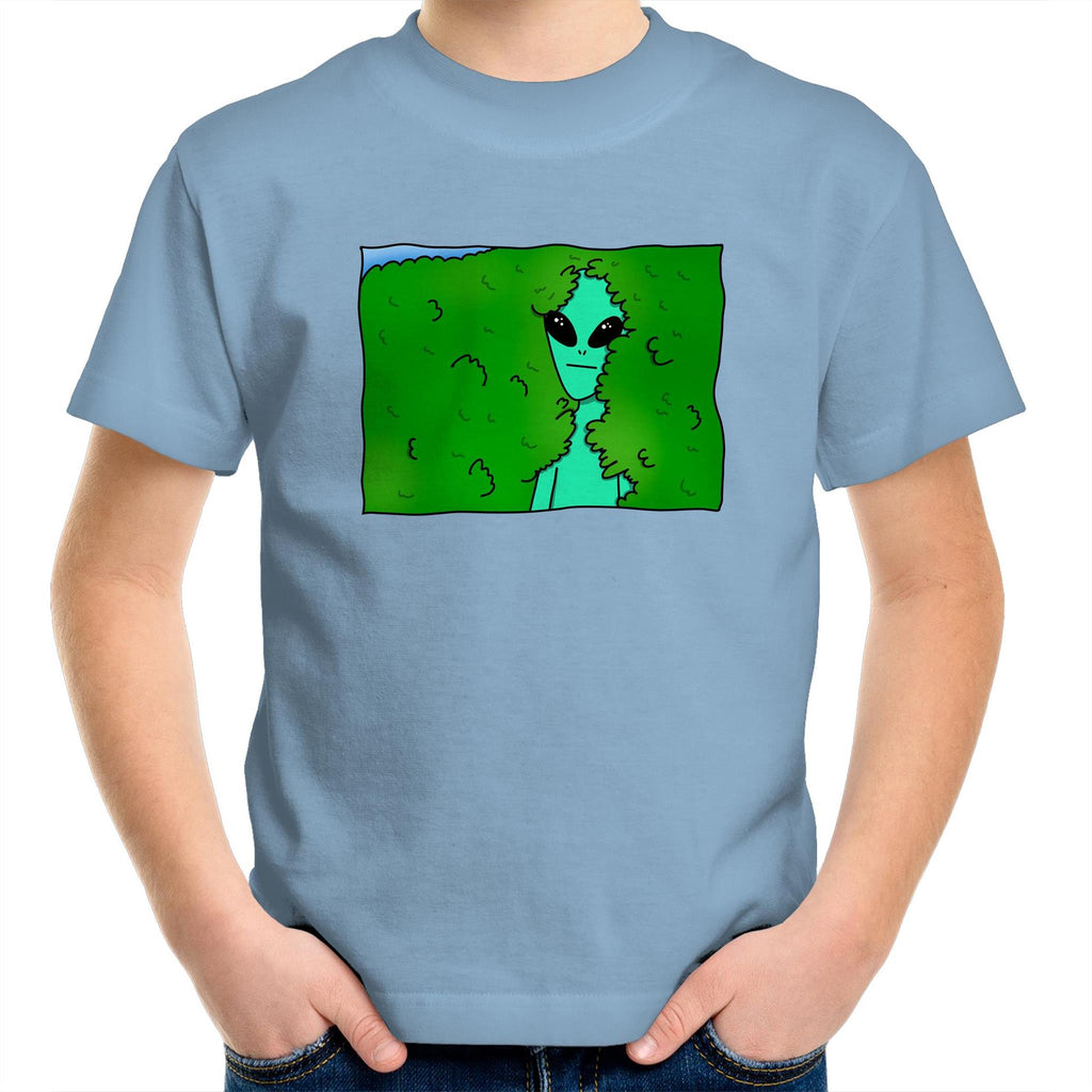 Alien Backing Into Hedge Meme - Kids Youth T-Shirt Carolina Blue Kids Youth T-shirt Printed In Australia Sci Fi
