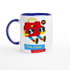 Personalised - The View From The 90's - White 11oz Ceramic Mug with Colour Inside Ceramic Blue Personalised 11oz Mug customise Globally Fulfilled personalise Retro