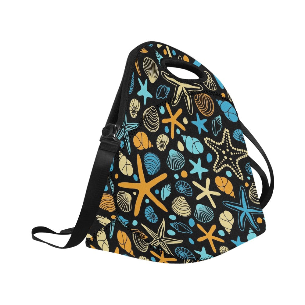 Starfish And Shells - Neoprene Lunch Bag Neoprene Lunch Bag Printed Offshore
