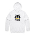 Ew People, Cat Men's AS Colour Hoodie White Mens Hoodie animal Printed In Australia