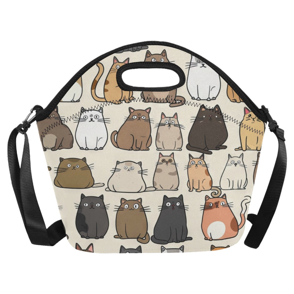 Lots Of Cats - Neoprene Lunch Bag Neoprene Lunch Bag Printed Offshore