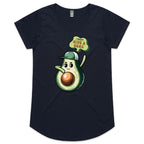 Avocado, I Don't Give A Guac - Womens Scoop Neck T-Shirt Navy Womens Scoop Neck T-shirt Food Printed In Australia