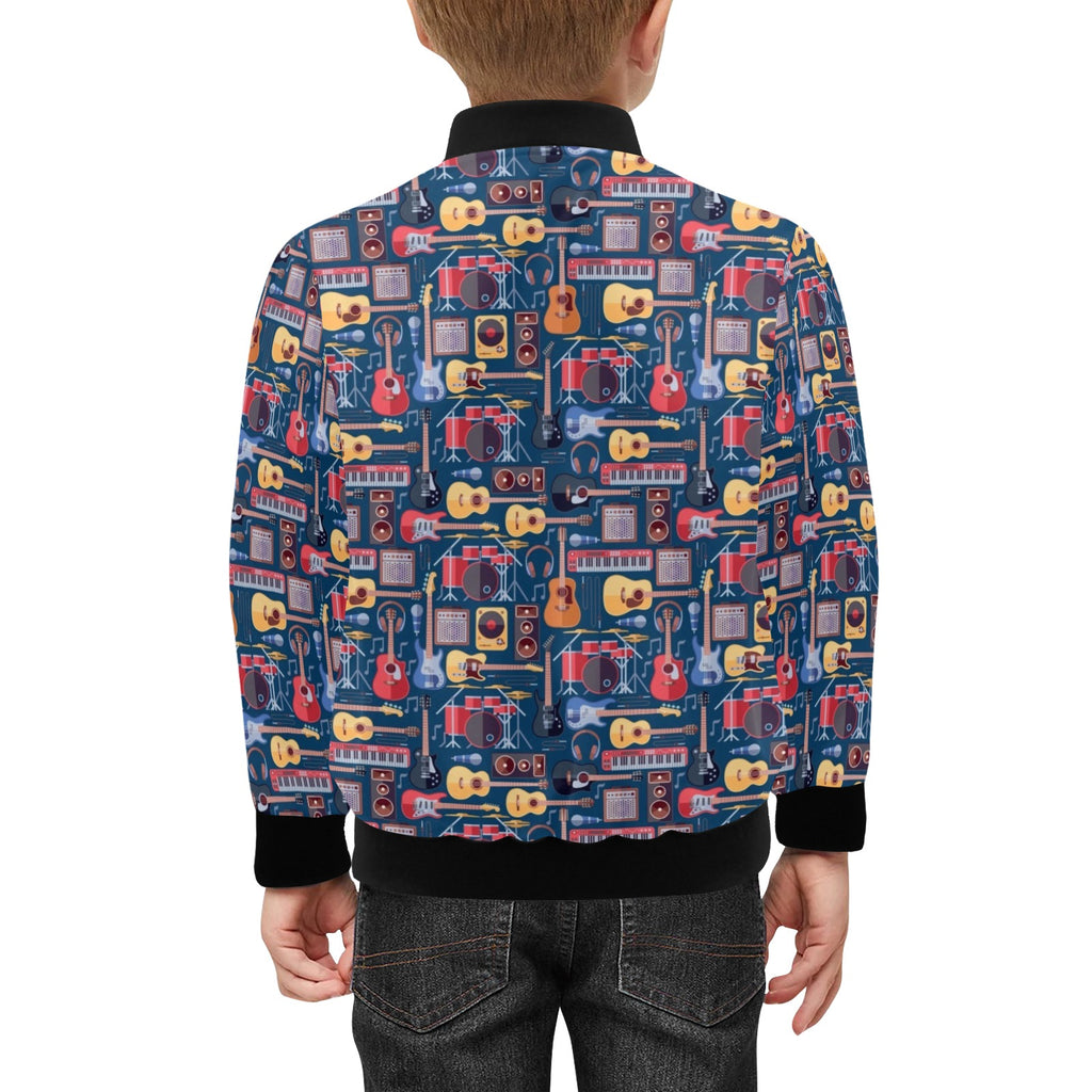 Music Instruments Kids Bomber Jacket Kids Bomber Jacket Music Printed Offshore