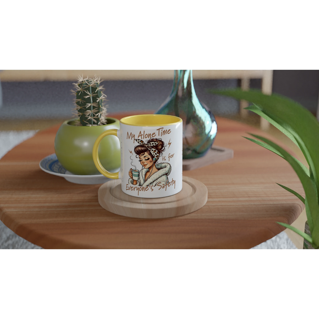 Personalised My Alone Time Is For Everyone's Safety 11oz Ceramic Mug Personalised 11oz Mug Globally Fulfilled